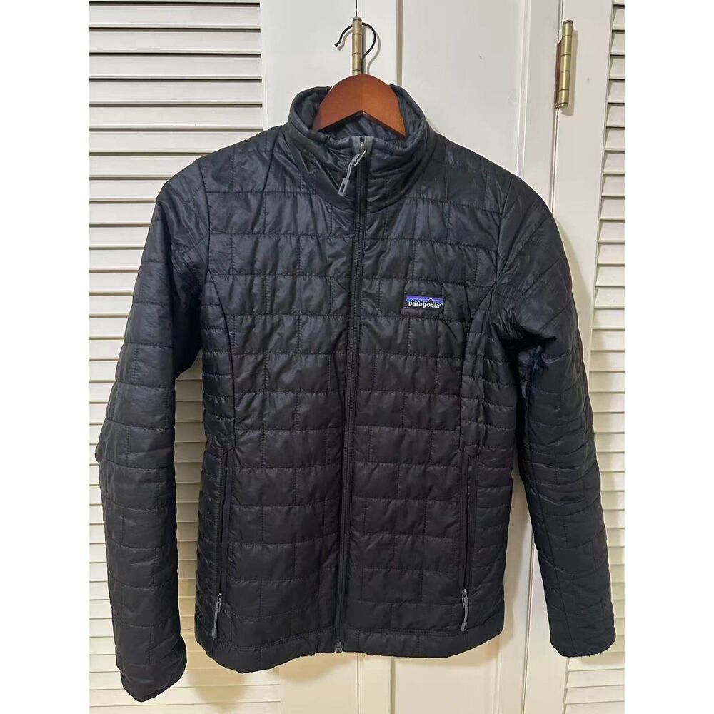 Patagonia Nano Puff Jacket Women’s XS Black Full Zip Insulated Quilted EUC